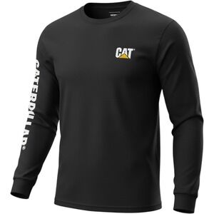 NWT Caterpillar Mens Trademark Banner Long Sleeve Tee Shirt Black 2XL 7010049